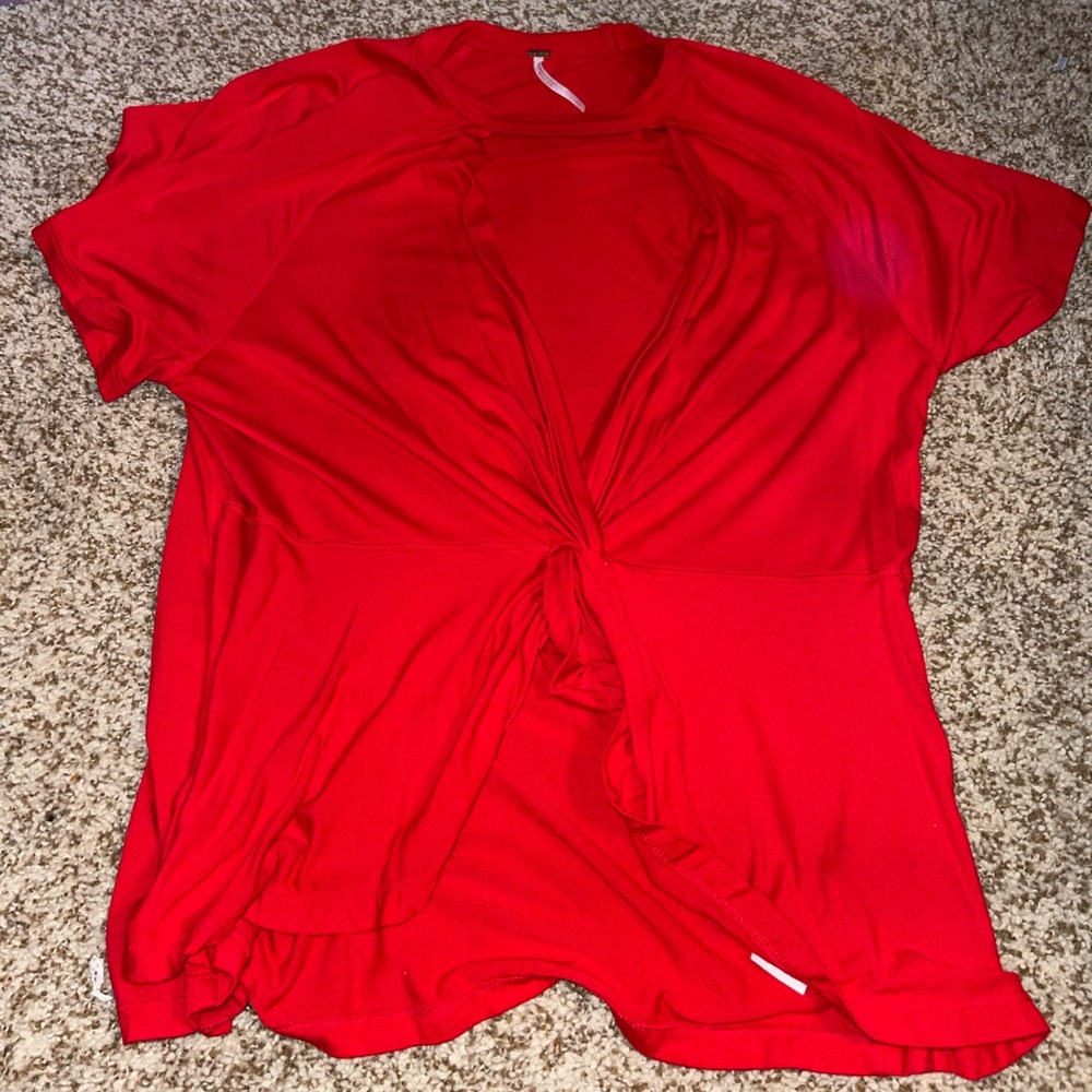 Free people red top open front